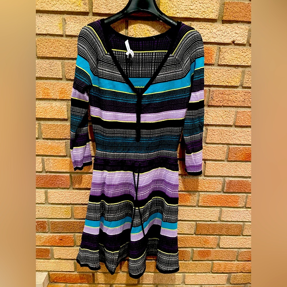Diane Von Furstenberg knit multicolored dress, size small, new with tags